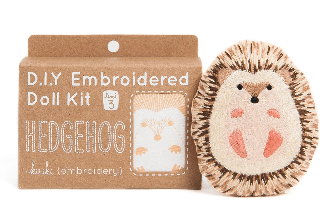 Embroidered Doll Kit - Hedgehog