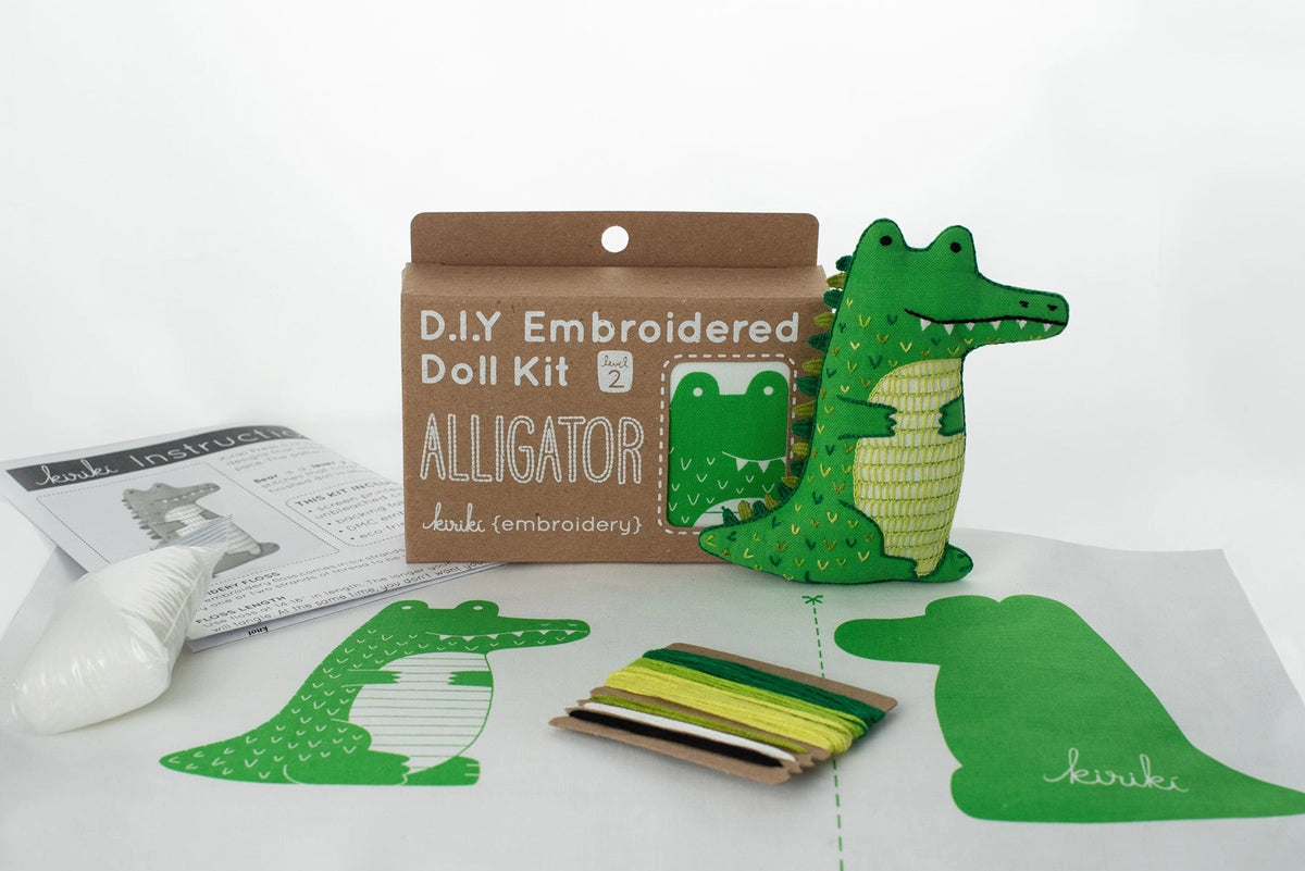 Embroidered Doll Kit - Alligator