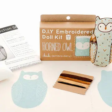 Embroidered Doll Kit - Horned Owl