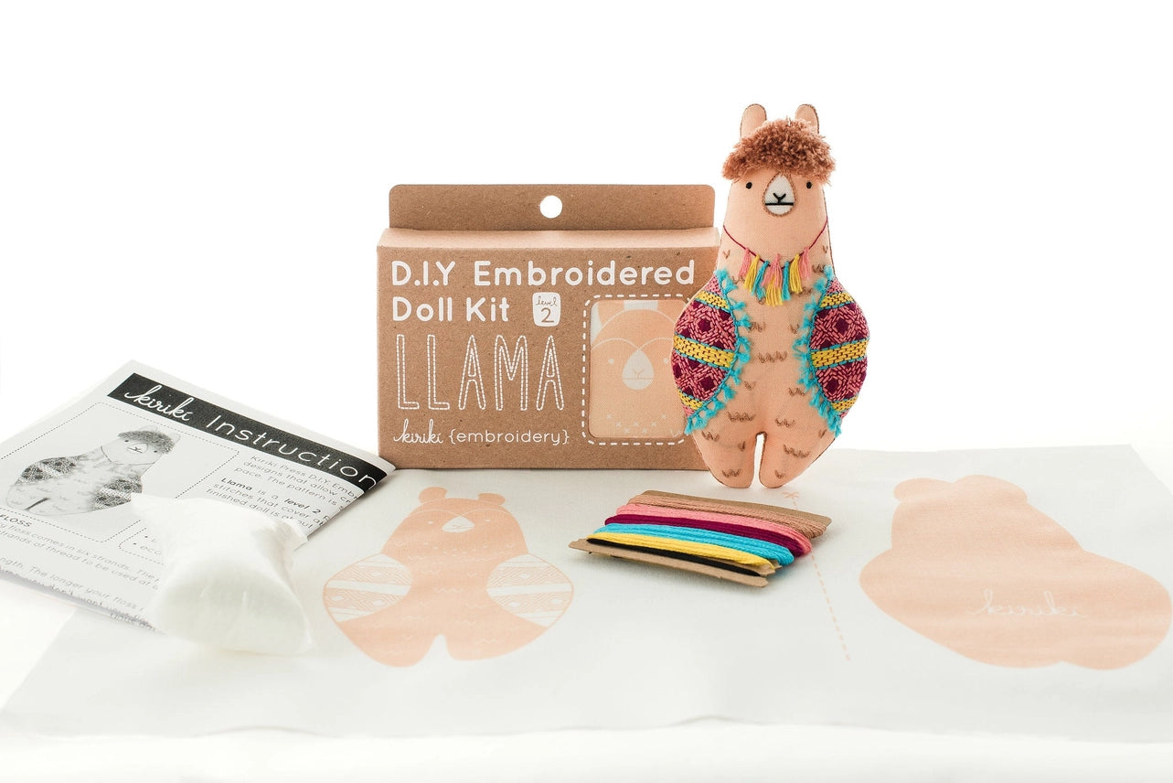 Embroidered Doll Kit - Llama