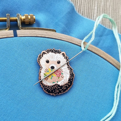 Hedgehog Needle Minder – Magnetic Stitching Companion in Enamel