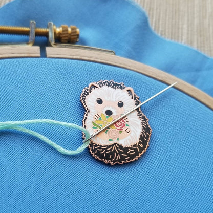 Hedgehog Needle Minder – Magnetic Stitching Companion in Enamel
