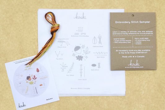 Embroidery Stitch Sampler - Seasons (Spring, Summer, Autumn, Winter)
