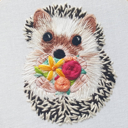 Hedgehog Embroidery Kit – Textured Stitching with a Little Personality