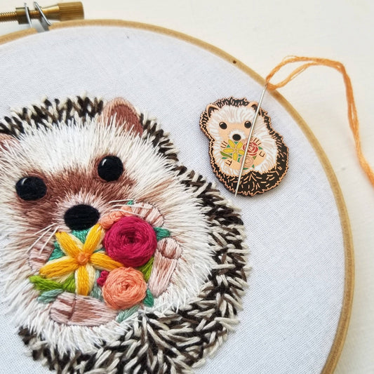 Hedgehog Needle Minder – Magnetic Stitching Companion in Enamel