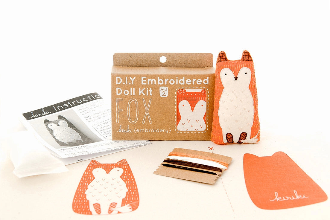Embroidered Doll Kit - Fox