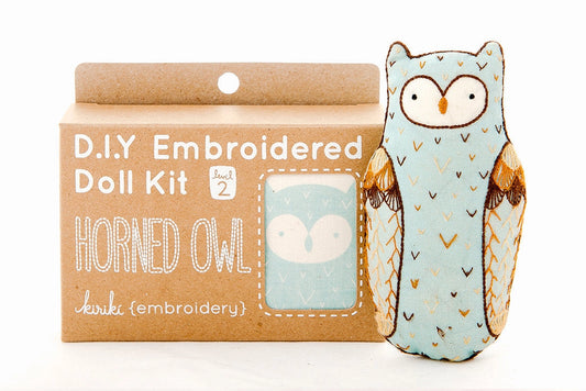Embroidered Doll Kit - Horned Owl