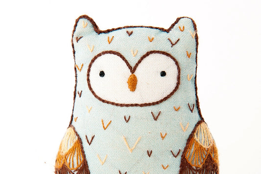 Embroidered Doll Kit - Horned Owl