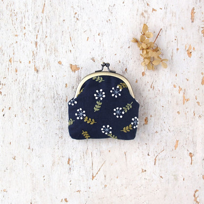 Botanical Embroidery Coin Purse Kit (Japanese Gamaguchi Purse)