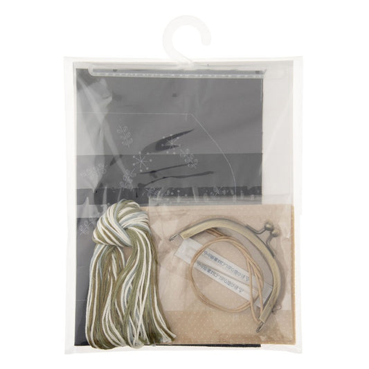 Botanical Embroidery Coin Purse Kit (Japanese Gamaguchi Purse)