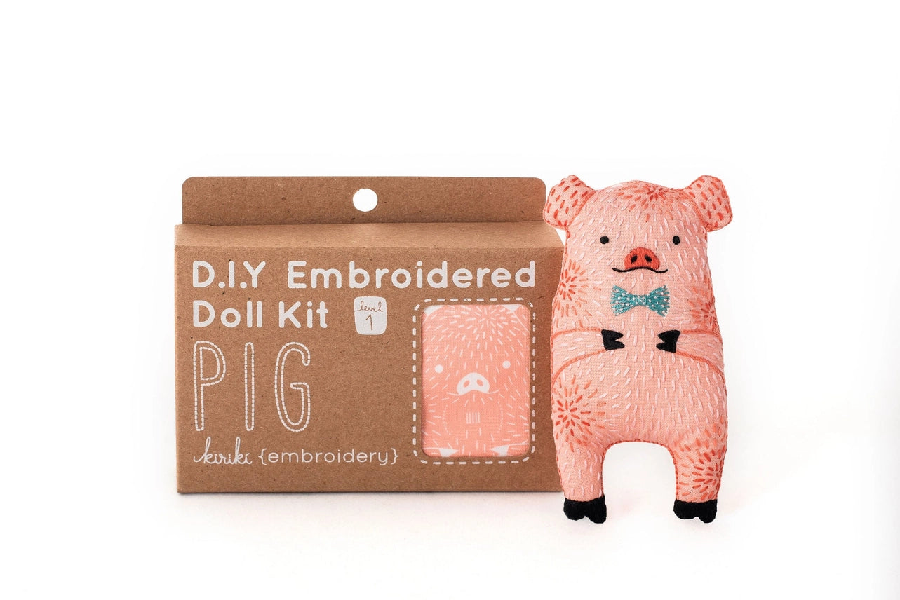 Embroidered Doll Kit - Pig