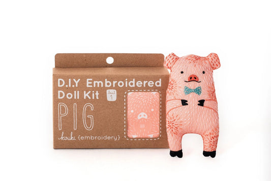 Embroidered Doll Kit - Pig
