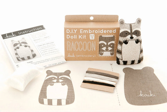 Embroidered Doll Kit - Raccoon