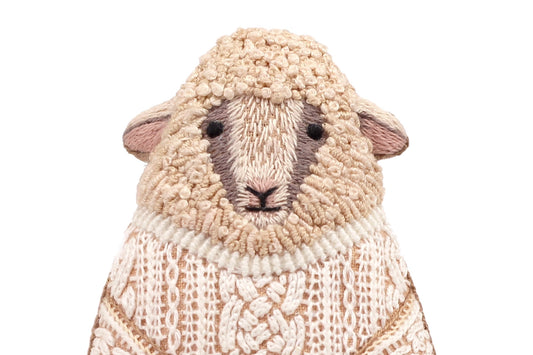 Embroidered Doll Kit - Sheep
