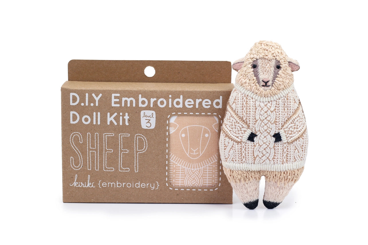Embroidered Doll Kit - Sheep