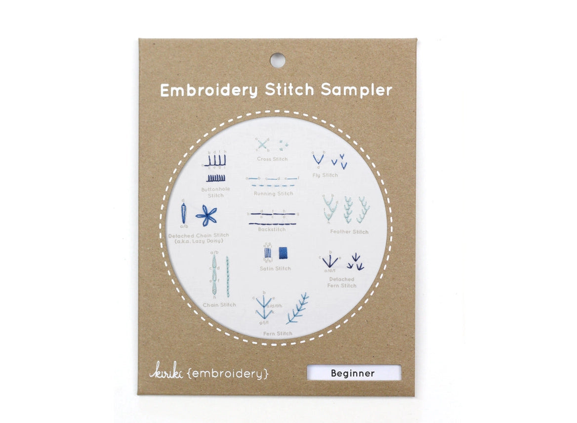 Embroidery Stitch Sampler – Beginner (Printed Practice Panel)