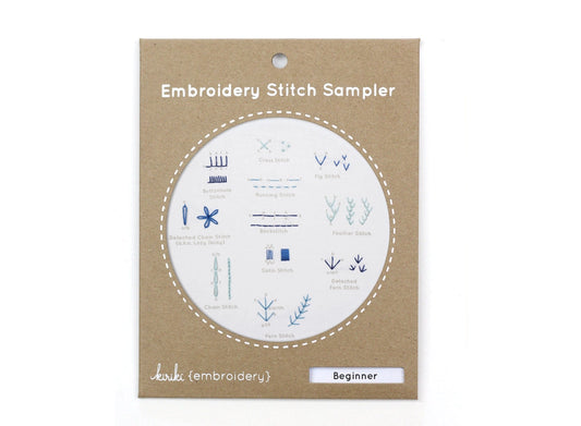 Embroidery Stitch Sampler – Beginner (Printed Practice Panel)