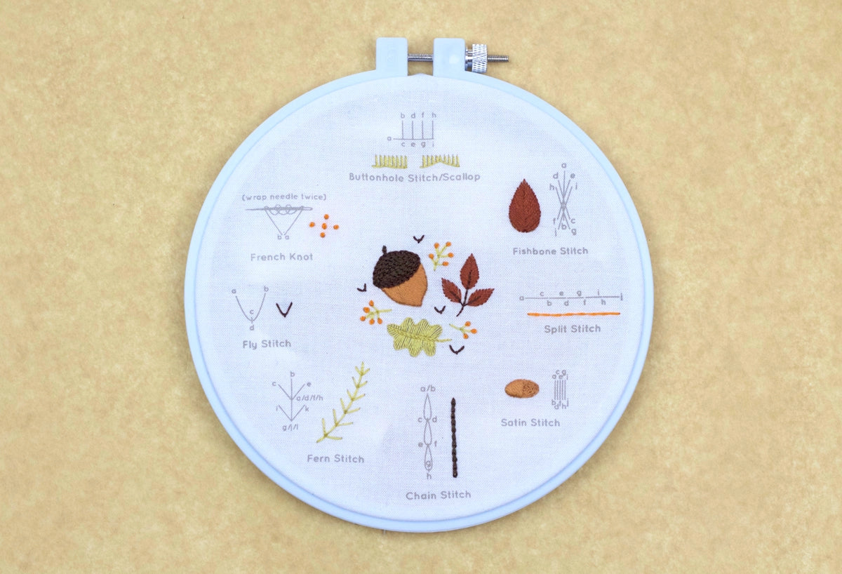 Embroidery Stitch Sampler - Seasons (Spring, Summer, Autumn, Winter)